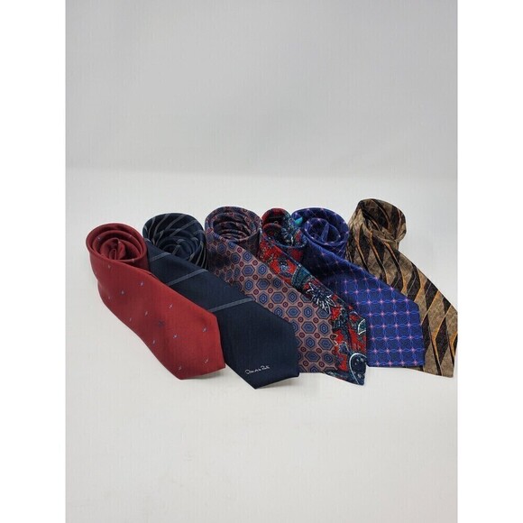 DESIGNER MENSWEAR LOT OF 6 TIES CHRISTIAN DIOR TED BAKER OSCAR DE LA RENTA MEN - Picture 1 of 13